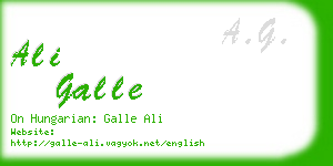 ali galle business card